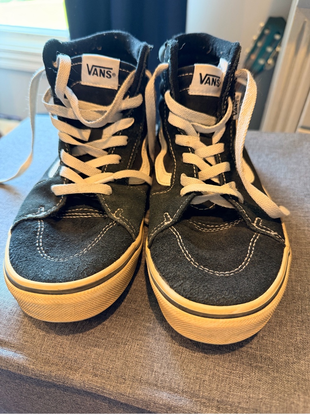Vans Black & White High Top Skate Sneakers